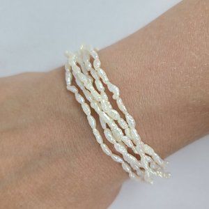 Vintage Fresh Water Pearl Beaded Bracelet 14K Gold Fill Clasp